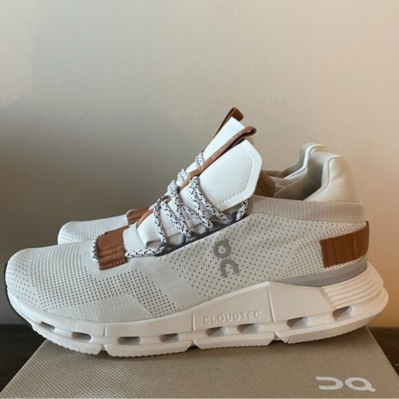 On Cloud Cloudnova Running Shoes White Pearl Brown - Picture 1 of 8